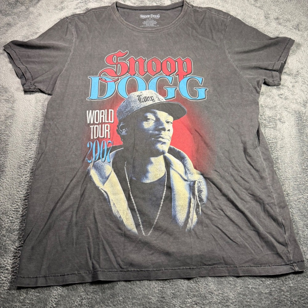Snoop Dogg World Tour 2007 Graphic T-Shirt Mens Medium American Eagle Charcoal - Picture 1 of 6